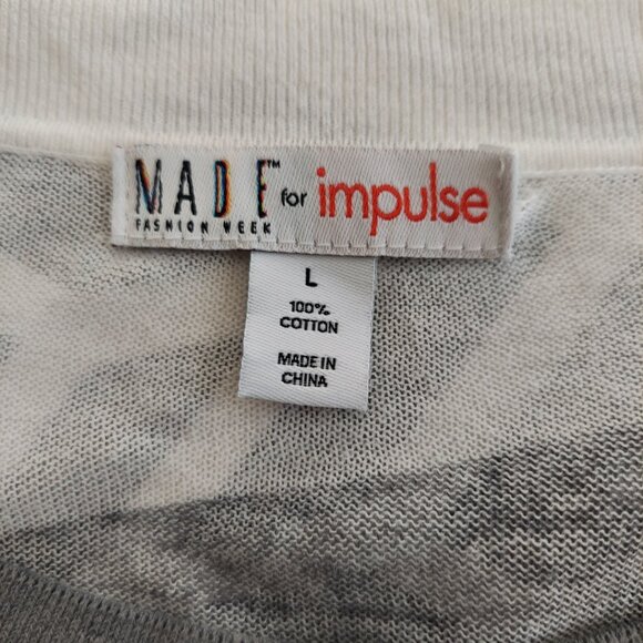 Made for Impulse Fashion Week longsleeve Sz L 100% Cotton - Picture 3 of 5